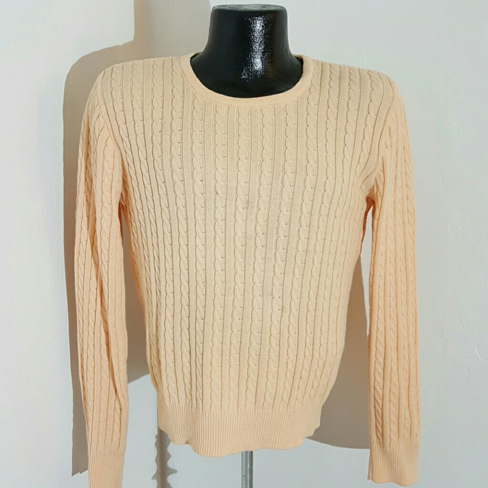Vintage Brooks Brothers sweater cotton peach color knit women size S